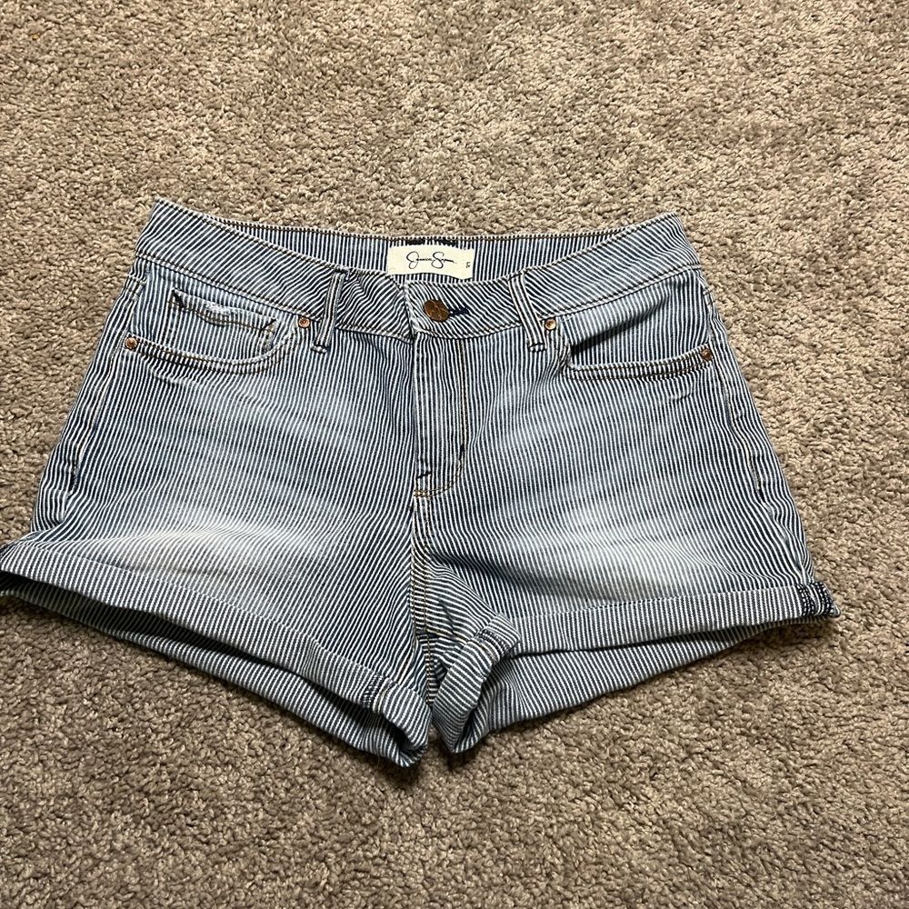 Jessica Simpson size 27 shorts denim striped womens summer beach